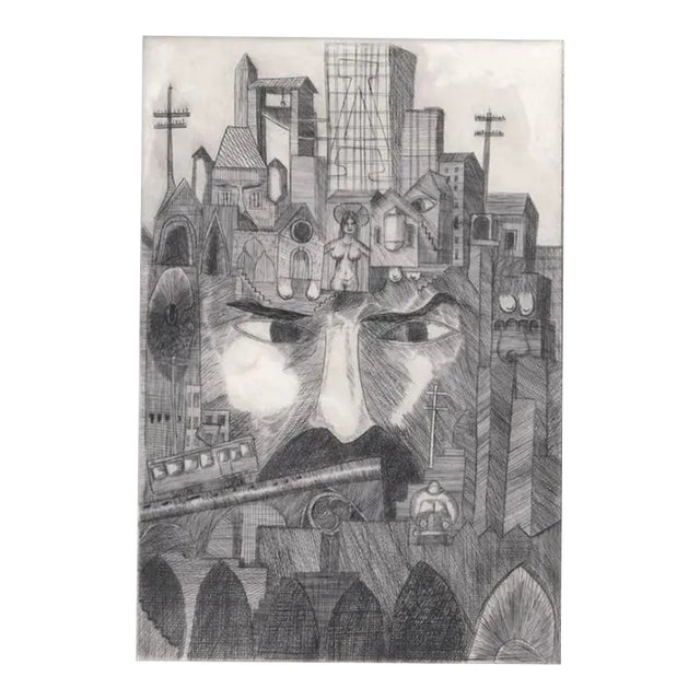 1973 John Doerper Surreal Etching For Sale