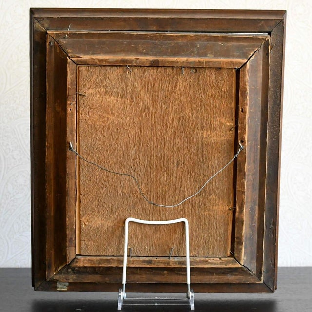 American Early 20th Century Antique Black and Gold Banner Detail Wooden Frame With Major Biddle Print For Sale - Image 3 of 5