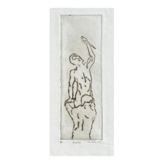 1975 Brothers Male Nude Etching by Sue Cohen For Sale
