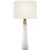 Traditional AERIN by Visual Comfort Signature Olsen Cordless Table Lamp in Alabaster with Linen Shade For Sale - Image 3 of 3