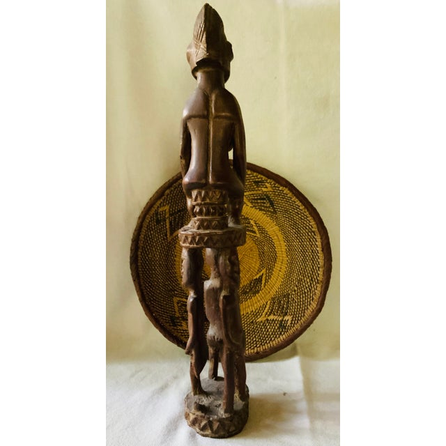 1900 - 1909 1900s African Carved Wood Totem Caryatid Sculpture For Sale - Image 5 of 6