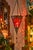 Moroccan Vintage Moroccan-Style Hanging Lantern | Iridescent Red Glass Tea Light Holder For Sale - Image 3 of 7