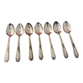 1930’s H&t Mfg Co. Silverplate Wentworth Table Spoons- Set of 7 For Sale