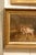 An English 19th century oil on canvas painting depicting farm animals in a barn in giltwood frame. This English farm...