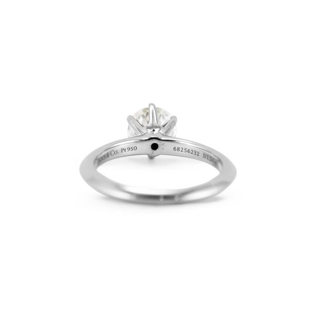 Early 21st Century Tiffany & Co. The Tiffany Setting Platinum Gia 1.24ct Diamond Engagement Ring, Size 4.5 For Sale - Image 5 of 11