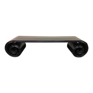 Black Lacquer Scroll Cocktail Table For Sale
