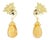 Citrine Briolette 14k Gold Earrings Studs - 2 Pieces For Sale