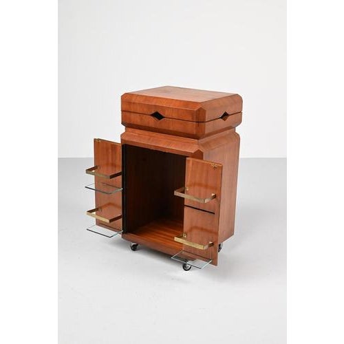 Teak Fliptop Bar Cart For Sale - Image 3 of 14