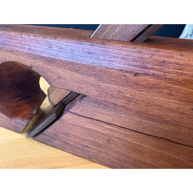 English Antique Handcrafted Wood Plane 9.5 Inches Long With a Forged Steel Cutting Blade For Sale - Image 3 of 10