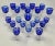 Mid 20th Century 1940s Cobalt Cut to Clear Czech Crystal Hock Wine & Cordial Glasses - 21pc.Set For Sale - Image 5 of 12