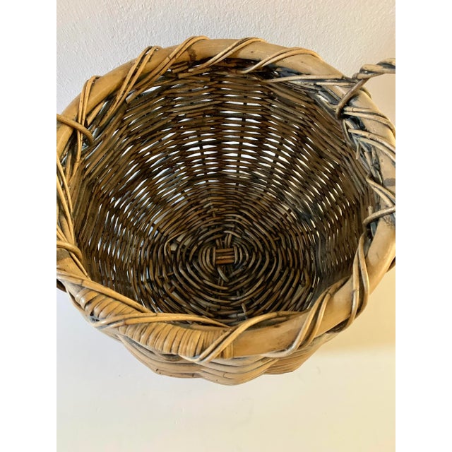 Late 20th Century Vintage Large Woven Harvest Basket For Sale - Image 5 of 11