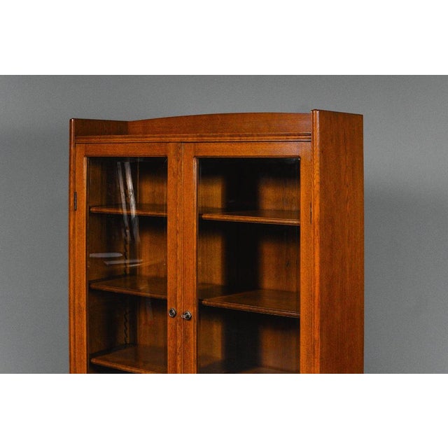Art Nouveau Bookcase in Solid Oak For Sale - Image 10 of 18