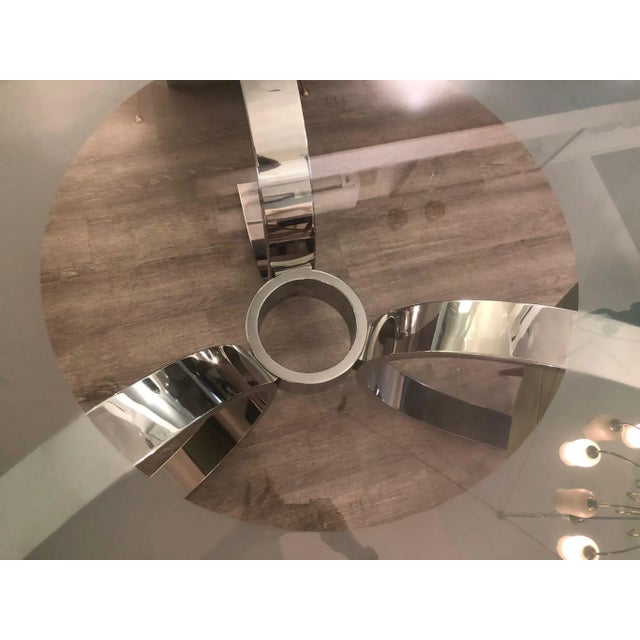 Vintage Glass Table with Chromed Legs, 1970s For Sale - Image 8 of 11