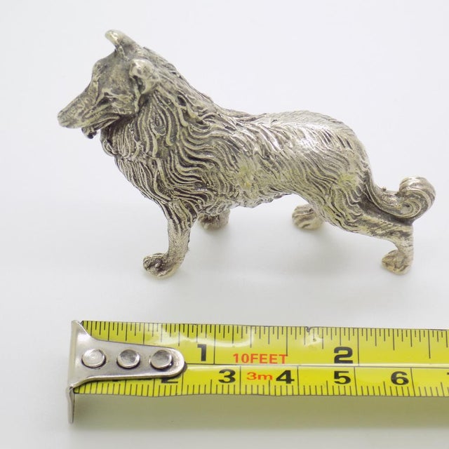 Vintage Italian Handmade Silver Large Collie Dog Figurine, Florence, 1970s For Sale - Image 12 of 13