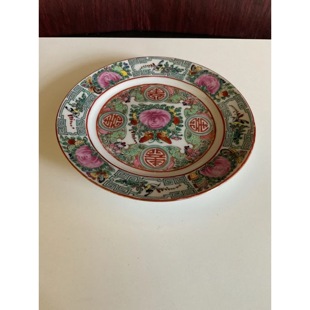 Vintage Chinese Famille Rose Porcelain Plate For Sale In Palm Springs - Image 6 of 6