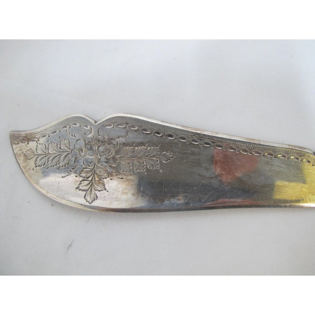 Antique Sheffield Silver Fish Fork & Knife Serving Set in Original Case For Sale In Portland, OR - Image 6 of 9