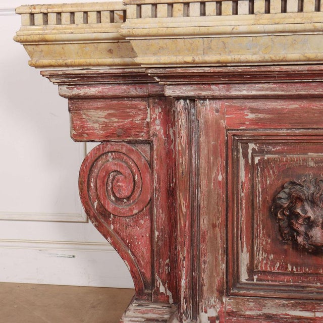 Italian Breakfront Console with Marble Top For Sale - Image 6 of 18