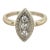 1950s Retro 14k Gold and Diamond Navette Ring, Size 6.5 For Sale