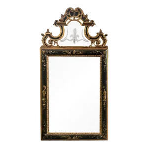 Early 20th Century Giltwood & Ebonized Chinoiserie Mirror
