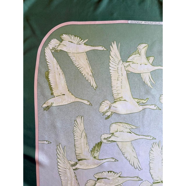 Hermès Oiseaux Migrateurs 1980 Silk Scarf Designed by Latham Caty For Sale - Image 10 of 12