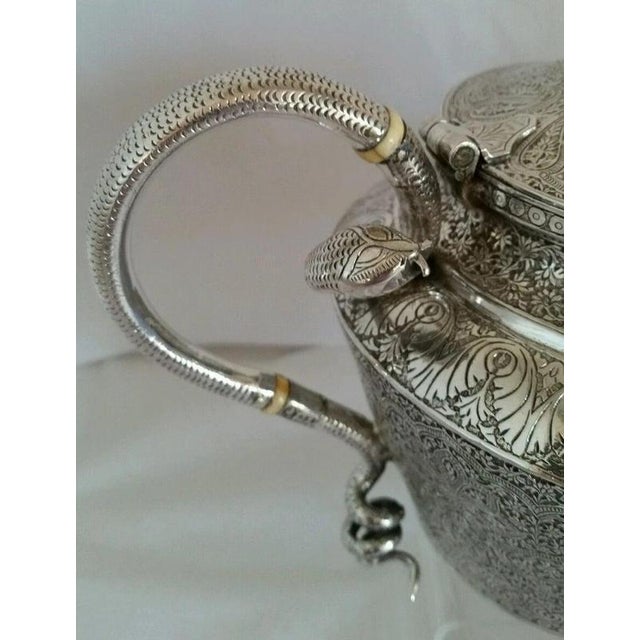 19th Century Antique Islamic Silver Teapot and Sucrier, Set of 2 For Sale - Image 4 of 11