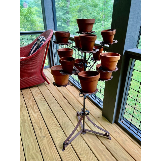Vintage Wrought Iron Plant Stand For Sale - Image 11 of 12