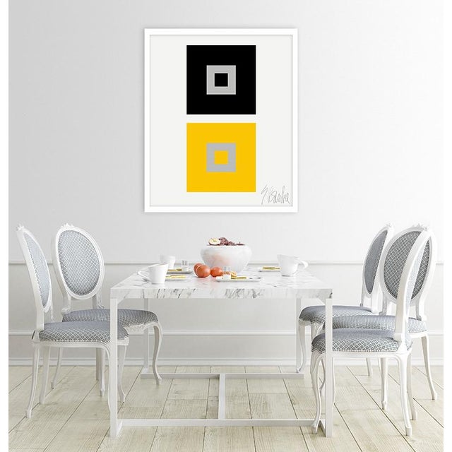 "Dynamic Color Change, no.2" by Liz Roache (black and yellow) This Modern, Mid Century, Contemporary Fine Art Print was...