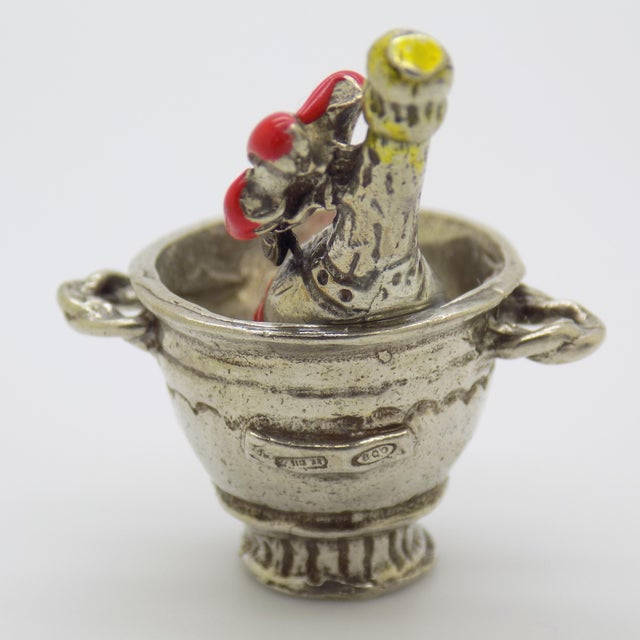 1970s Vintage Italian Silver 800 Ice Bucket Figurine, Arezzo, 1970s For Sale - Image 5 of 10