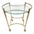 Mid Century Brass and Glass Oval Bar Cart Tea Cart on Castors For Sale