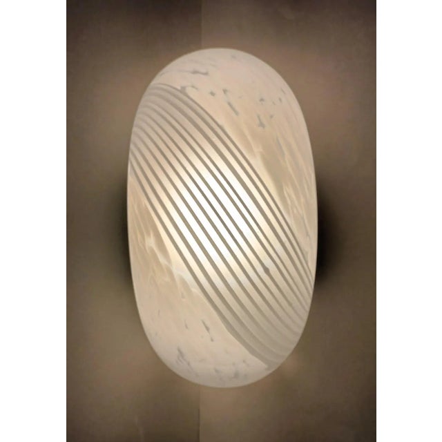 White 1970s Milky White Murano Sconces, a Pair For Sale - Image 8 of 10