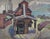 1910s Antique Wpa 1912 Oil Painting of Shipping Yard by Frank Culman For Sale - Image 5 of 9