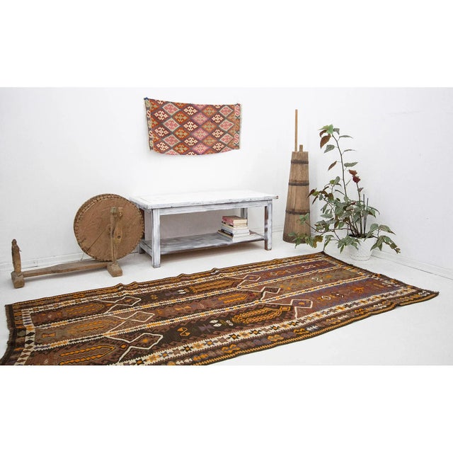 Vintage Turkish Kars Kilim Rug For Sale In Los Angeles - Image 6 of 7