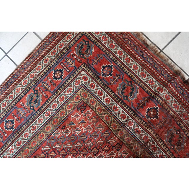 1880s, Handmade Antique Persian Khamseh Distressed Rug 6.8' X 16.6' For Sale - Image 10 of 12