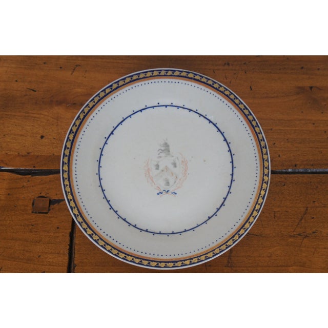 Antique 18th Century Chinese Export Qianlong Armorial Federal Porcelain China Set- 7 Pieces For Sale - Image 10 of 13