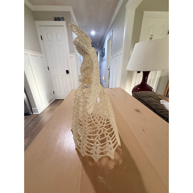 Vintage Crocheted Angel For Sale - Image 4 of 9