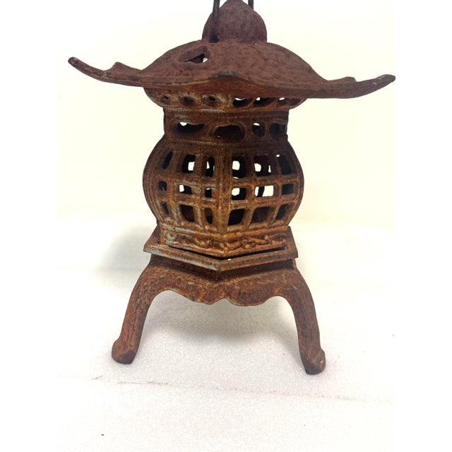 Antique Japanese Style Cast Iron Pagoda Garden Lantern For Sale - Image 4 of 12