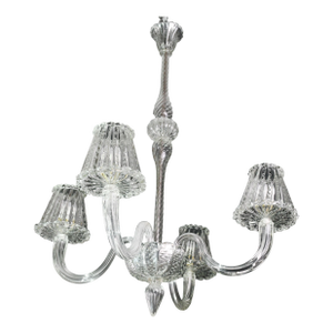 1950s Luxury Art Decò Barovier E Toso Chandelier, Murano "Bubble" Glass