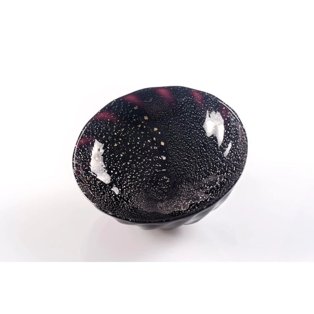 Murano Glass Bowl with Silver Inclusions by Gianni Barbisan, Italy For Sale - Image 5 of 5