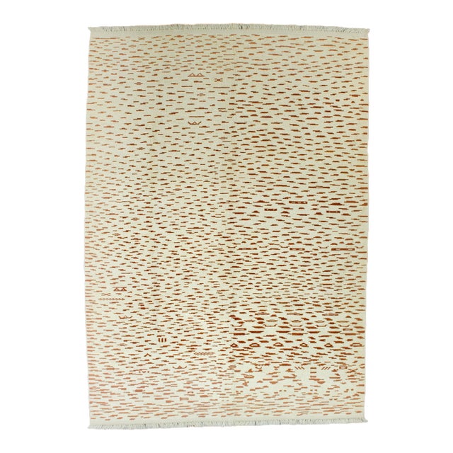 Mid 20th Century Moroccan Wool Rug 7’3” X 10’1” For Sale