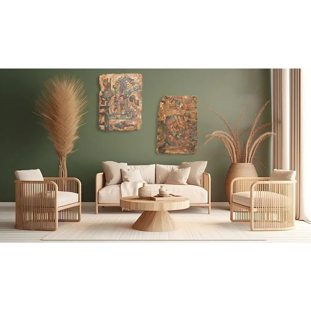 5 handmade paintings resin produced by an artist from the Mexican cruise ship. the pictures have different sizes: 110 x...