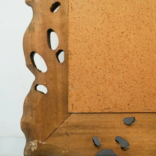 Vintage Brown Wooden Mirror, 1950s For Sale - Image 11 of 13