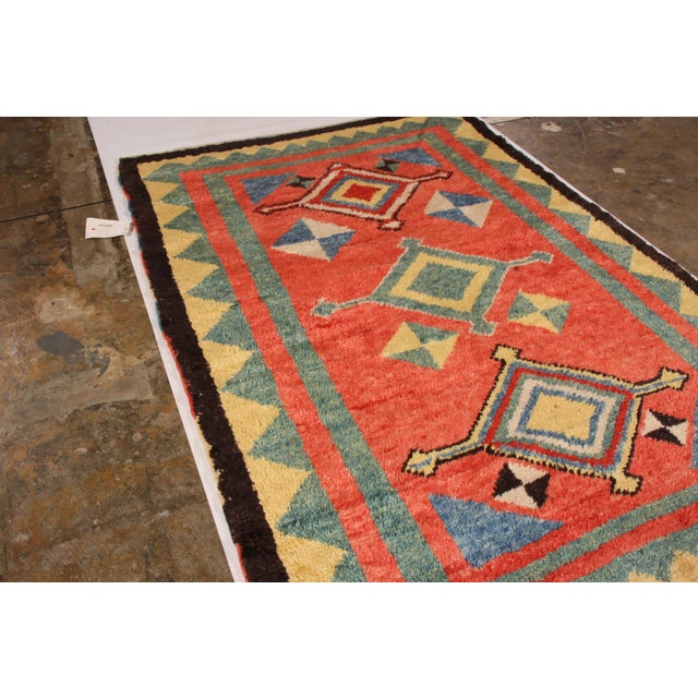 2010s Classic Tulu Style Rug Red Green Medallion Tribal Pattern by Rug & Kilim For Sale - Image 5 of 7