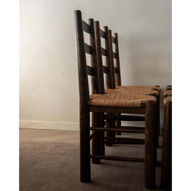 Vintage French Brutalist Dining Chairs by Georges Robert, 1950s, Set of 6 For Sale - Image 12 of 18