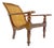 Solid Turned Teak Mid Century Modern Cane Back Lounge Chair MINT For Sale