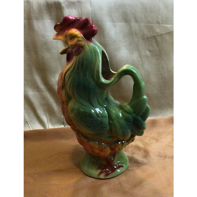 Vintage St .Clement French Rooster Majolica Jug For Sale - Image 11 of 11