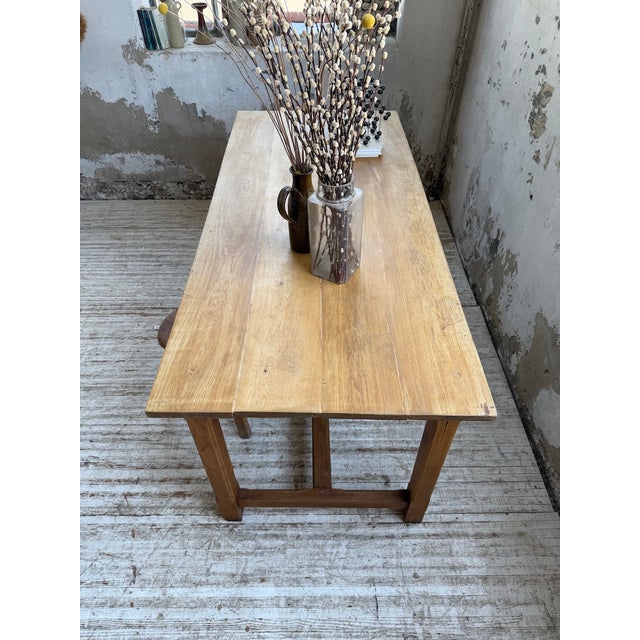 Golden Oak Farmhouse Table, 1970s For Sale - Image 12 of 18