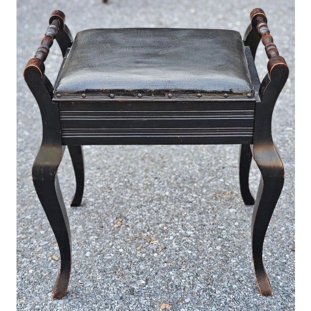 Early 20th Century Early 20th Century Carved Wood Accent Storage Bench For Sale - Image 5 of 12