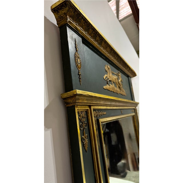 French Early 19th Century Empire Trumeau Mirror For Sale - Image 3 of 12