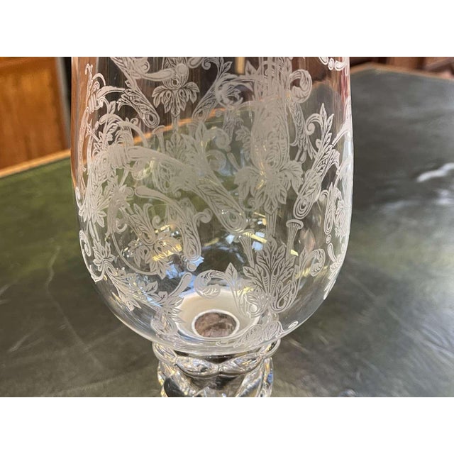 Crystal Candleholder with Engraved Foliage Decoration from Baccarat For Sale - Image 11 of 16