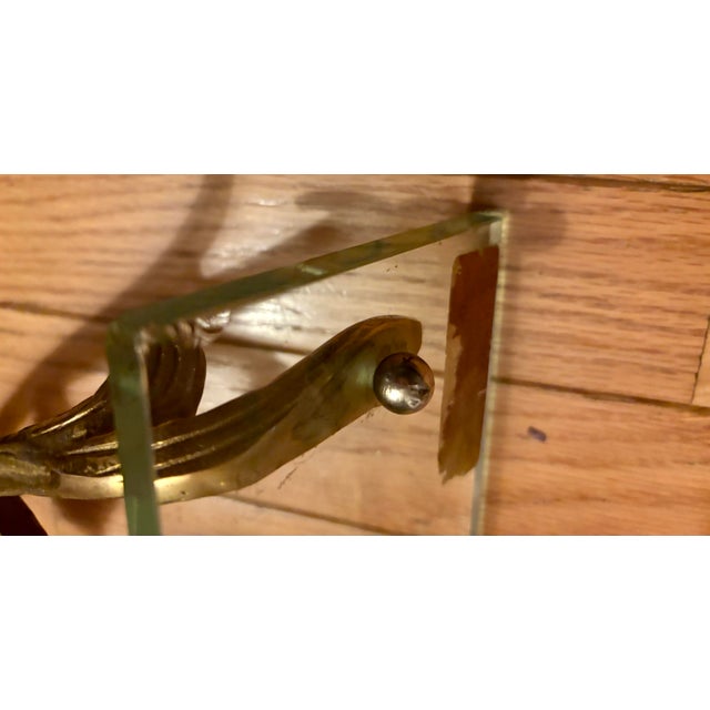 Metal 1970s Ornate Brass and Glass Wall Shelves, Made in Taiwan, a Pair For Sale - Image 7 of 12